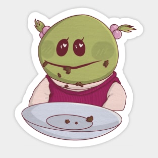 Nanalan, mona eating brownies Sticker